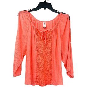 No Boundaries Blouse Juniors L (11-13) Used Boho Cold Shoulder